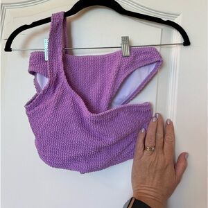 SHEIN new two piece one shoulder lilac bikini set size small